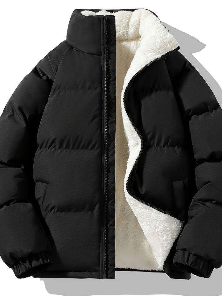Vintage Lange Ärmel Reißverschluss Retro Stil Stehkragen Winter Jacke Für Herren | Ideal für Winter