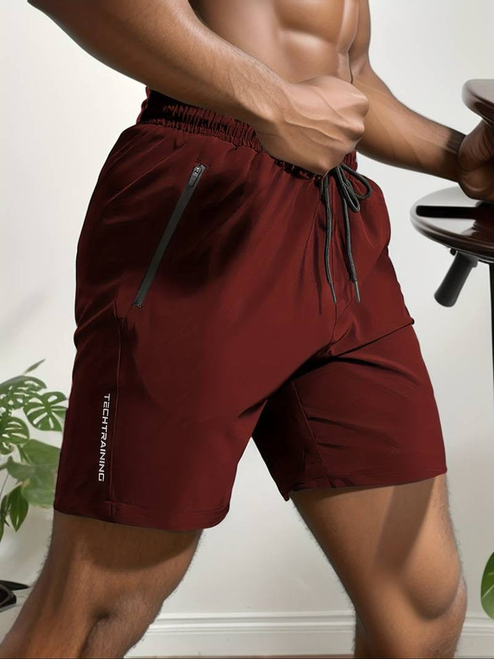 Pantaloncini sportivi da uomo con tasche con cerniera – Pantaloncini da allenamento traspiranti per fitness, corsa e workout