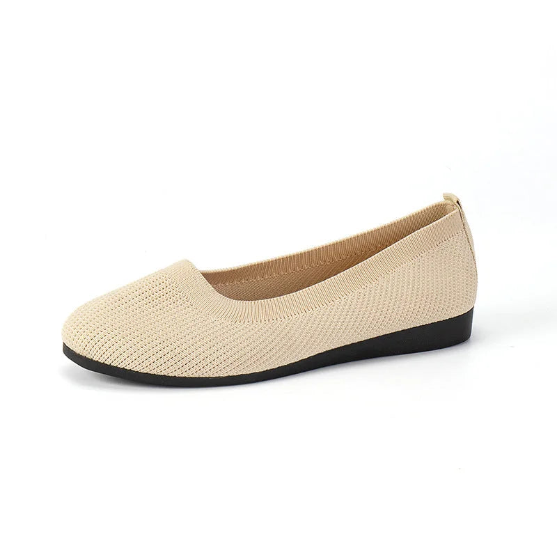 Damen Ballerinas aus Strick – Bequeme Slipper mit runder Spitze & flacher Sohle