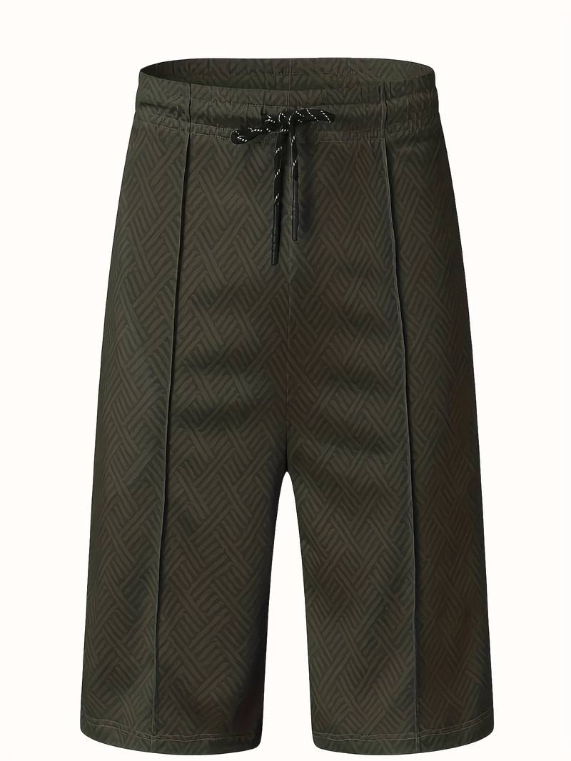 Herren Sommer Set mit Reißverschluss-Poloshirt & Shorts – Zweiteiliges Outfit mit Muster für Urlaub, Freizeit & Strand