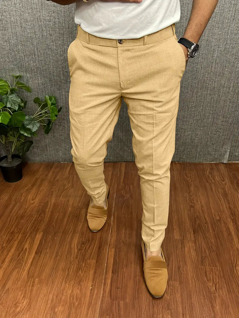 Slim Fit Herren Stoffhose – Elegante Freizeithose mit schmalem Bein für Büro & Alltag