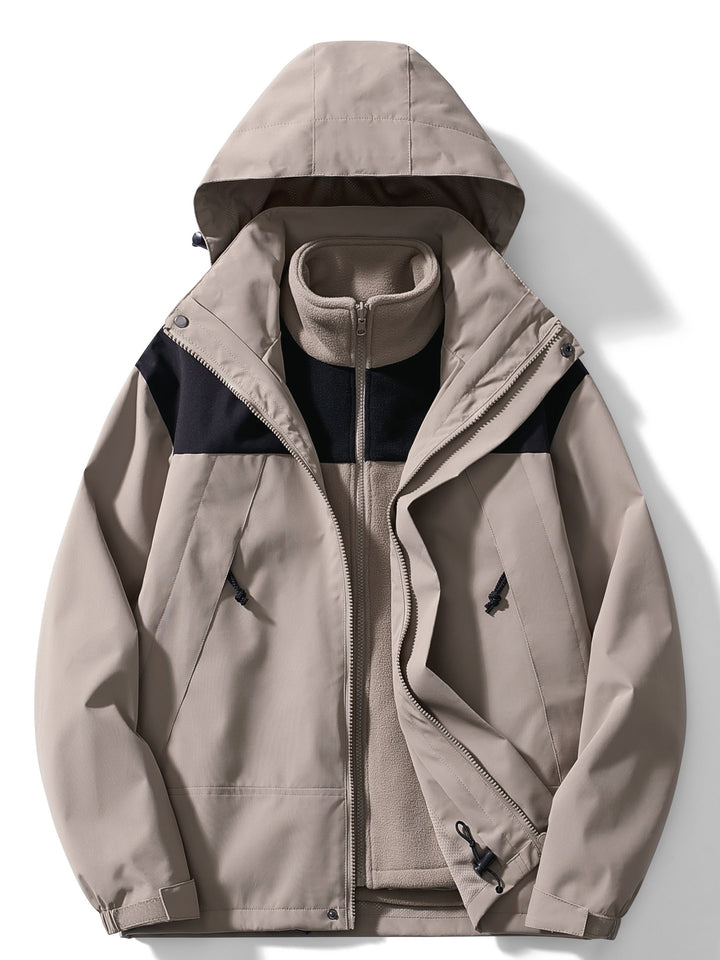 Giacca in pile invernale 3-in-1 casual con cappuccio per donna | Perfetta per attività all'aperto