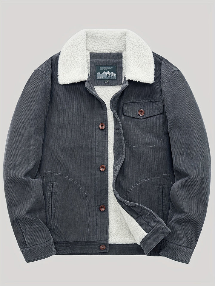Veste d'extérieur légère en polaire chaude avec boutons et poche poitrine pour hommes | Parfait pour les activités de plein air
