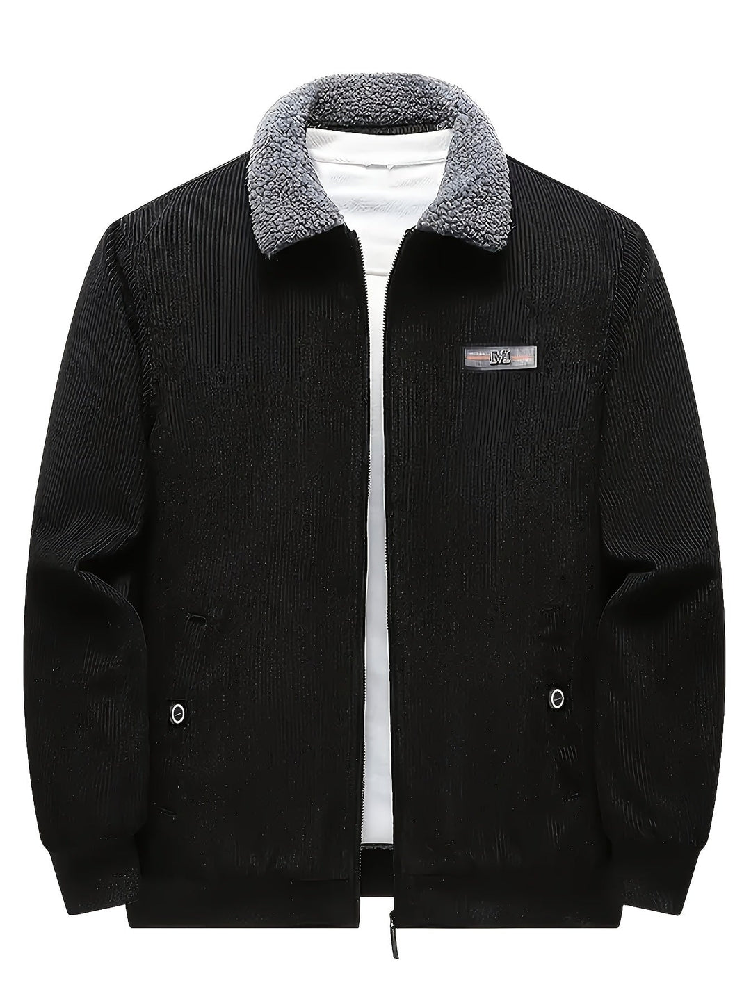 Casual with Label Patch Fleece Lined Winter Jacket for Men | Ideal for winter