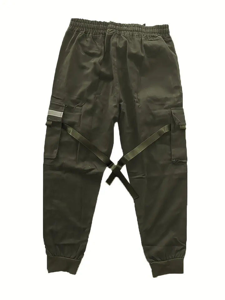 Herren Cargohose mit Taschen & Kordelzug – Streetwear Jogger Pants im Techwear-Stil – Lockere Freizeithose mit Bündchen für Alltag & Urban Look