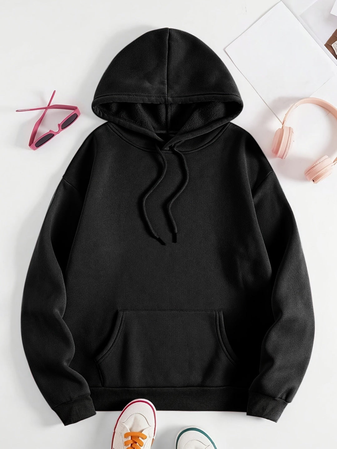 Damen Hoodie mit Sonne & Mond Print – Oversized Kapuzenpullover mit astrologischem Boho-Muster