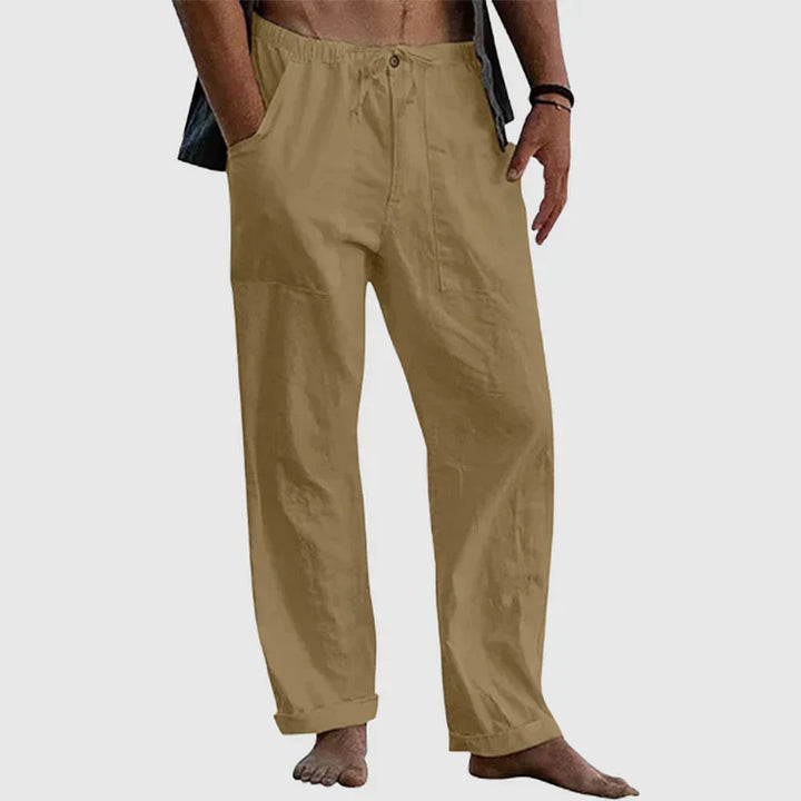 Casper - Pantalons de plage en lin pour hommes, coupe décontractée