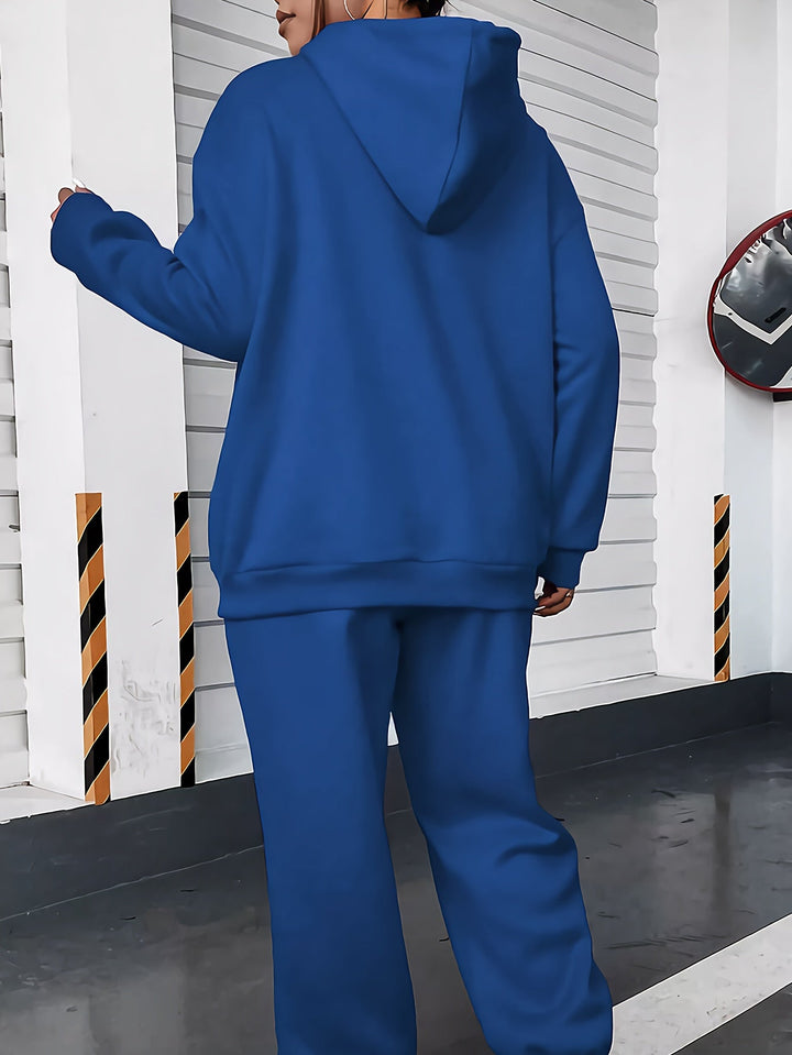 Sweat à capuche décontracté avec cordon de serrage & pantalon de jogging pour femmes | Idéal pour automne/hiver