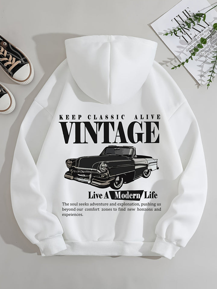 Eleganter Vintage-Sweat-Pullover-Hoodie mit Backprint für Women | Perfekter für Lässige Tage