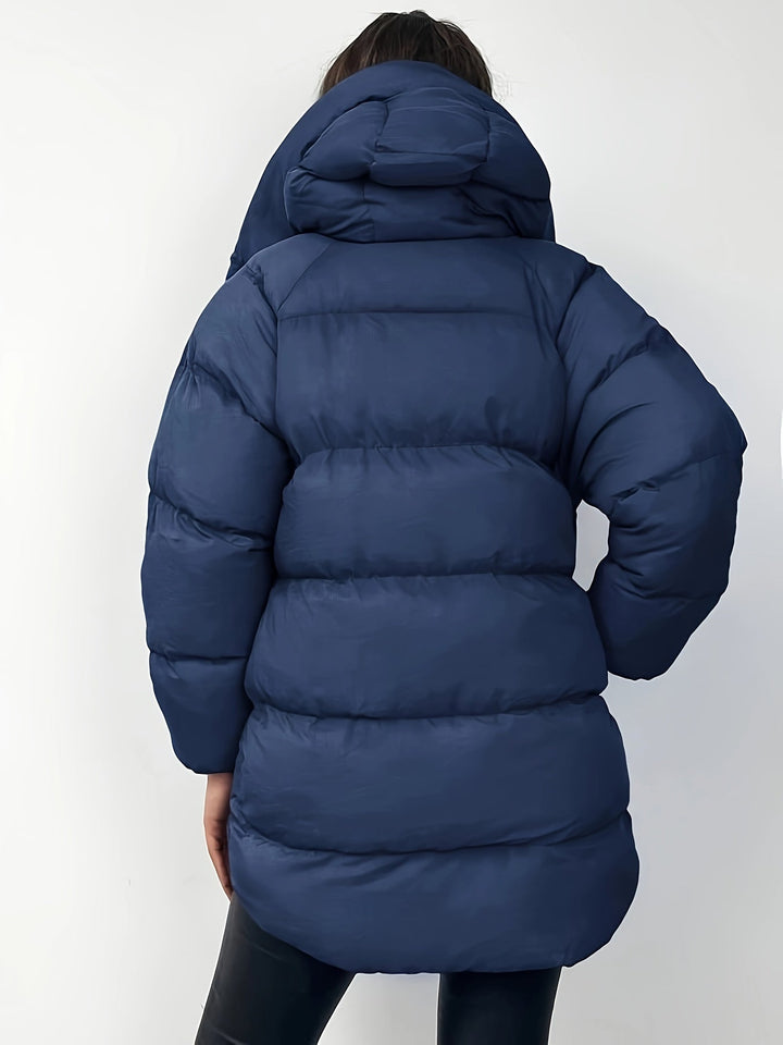 Elegante giacca invernale imbottita calda con cappuccio per donna | Perfetta per attività all'aperto