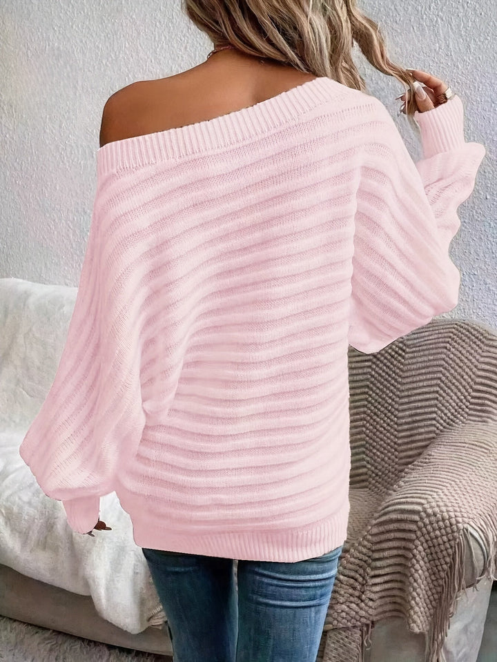 Ausschnitt Schulterfreier Wollpullover mit bequemem Design Pullover Damen | Perfekt für lässige Tage