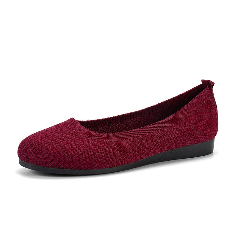 Damen Ballerinas aus Strick – Bequeme Slipper mit runder Spitze & flacher Sohle
