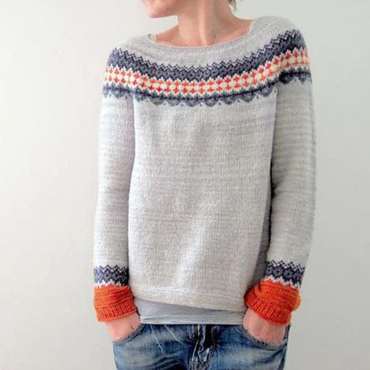 Elle&Vire - Gray Sweater in Boho Style
