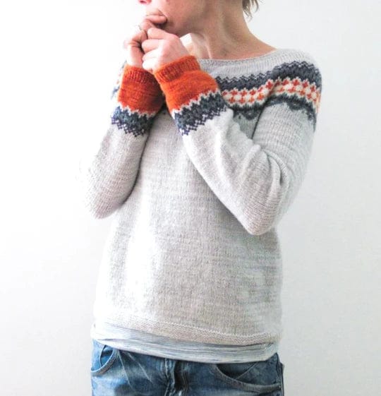 Elle&Vire - Gray Sweater in Boho Style