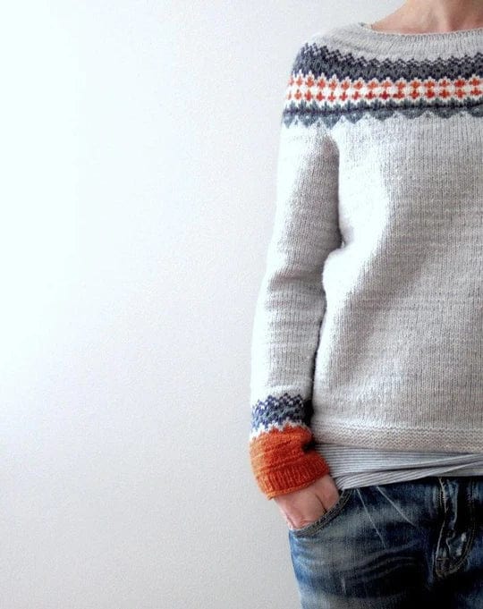 Elle&Vire - Gray Sweater in Boho Style