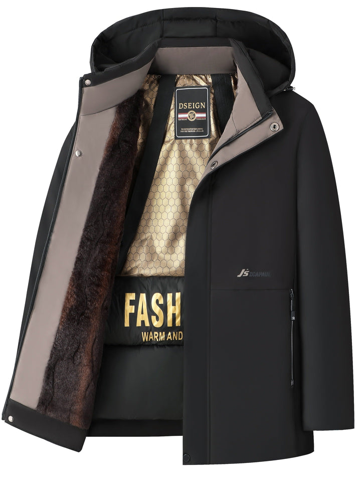 Mose - Manteau d'hiver matelassé pour hommes avec capuche - Veste chaude avec fermeture éclair et poches