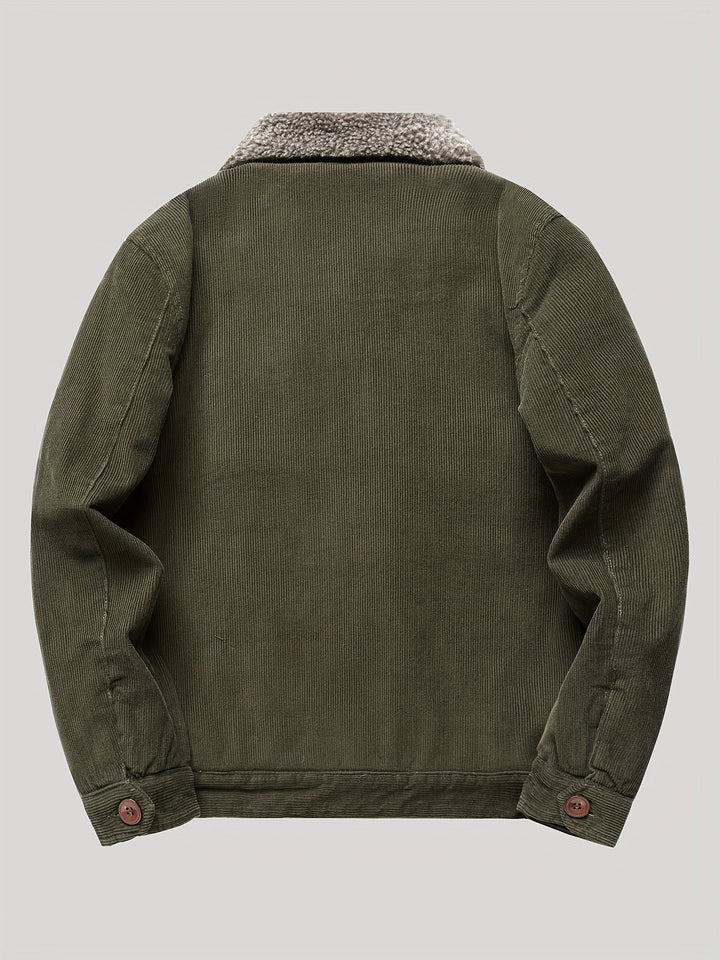 Veste d'extérieur légère en polaire chaude avec boutons et poche poitrine pour hommes | Parfait pour les activités de plein air