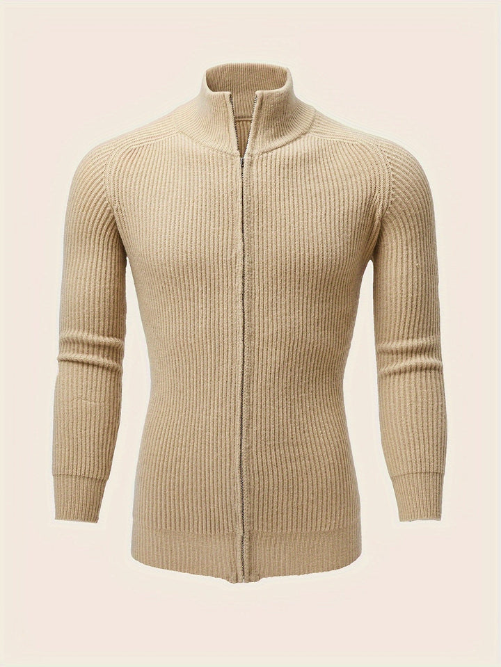 Eddy - Pull homme cardigan en tricot avec fermeture éclair
