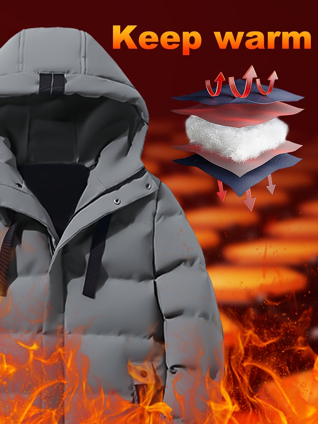 Veste d'hiver matelassée longue chaude à capuche pour hommes | Parfaite pour les activités de plein air