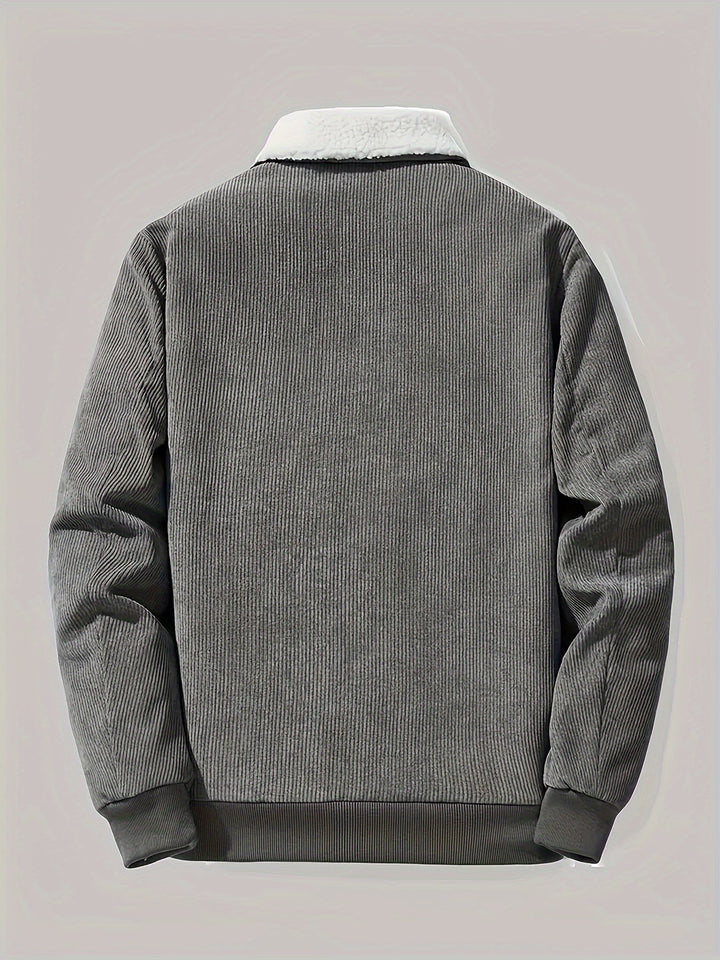 Casual with Label Patch Fleece Lined Winter Jacket for Men | Ideal for winter