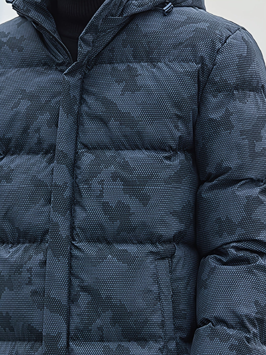 Veste d'hiver matelassée décontractée en coton avec fermeture éclair et capuche amovible pour hommes | Parfaite pour les activités de plein air