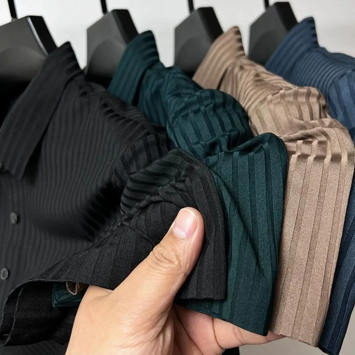 Polo homme à manches courtes avec motif à rayures – Polo d'été pour affaires et loisirs
