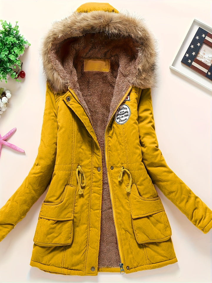 Elegante Lange Puffer Winterjacke mit Kapuze für Frauen | Perfekt für kalte Tage