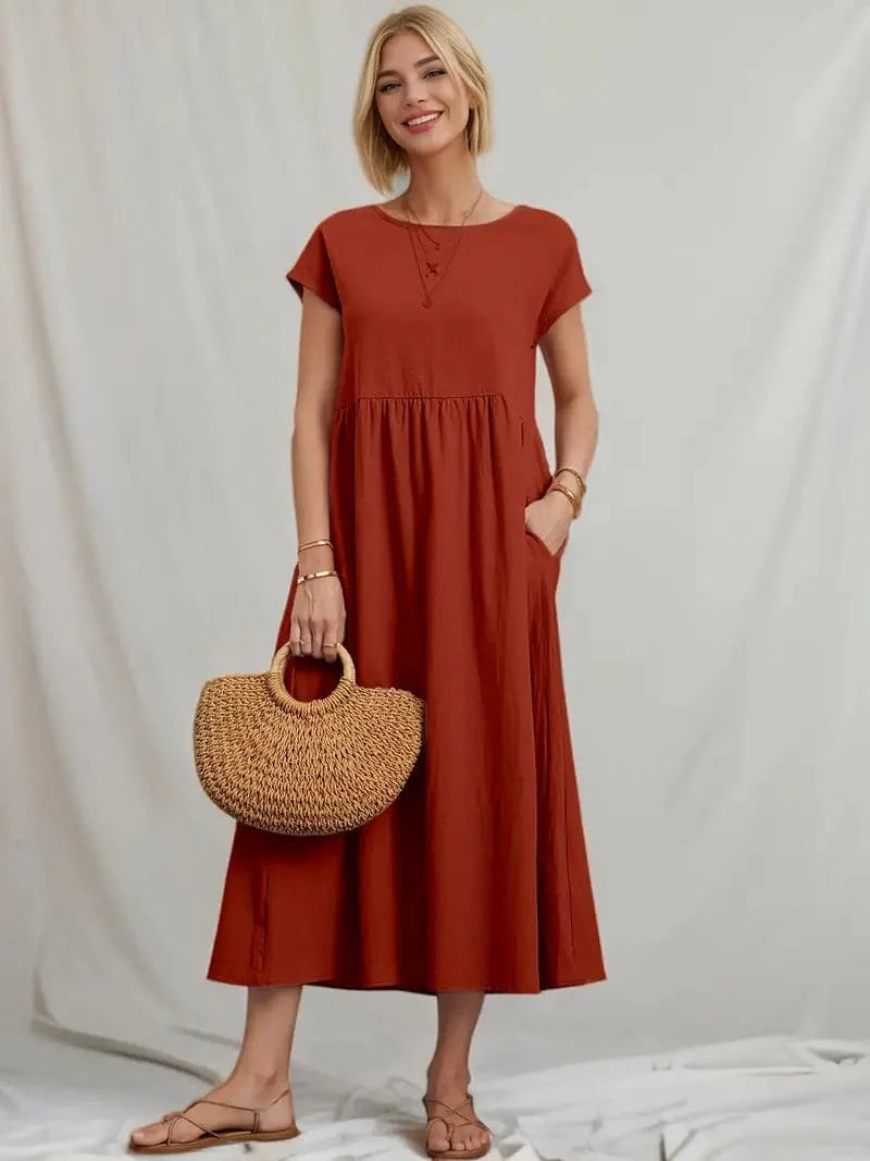 Robe Midi Classique – Élégance et Confort au Quotidien
