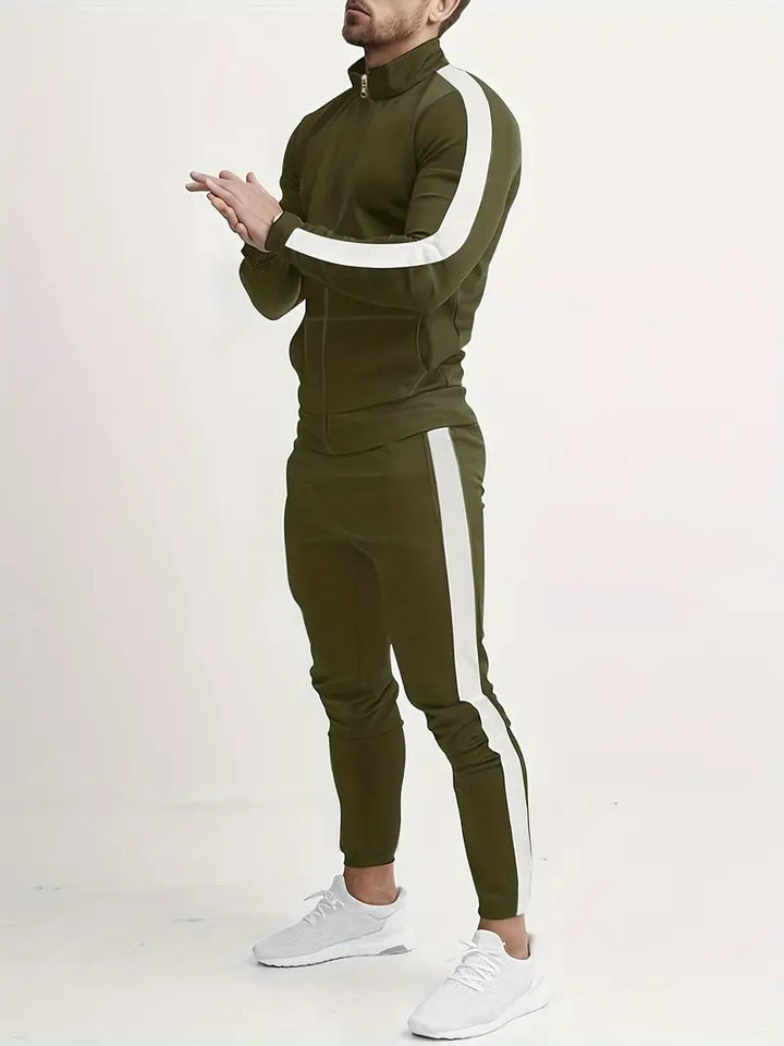 Survêtement homme avec bandes – Ensemble de sport slim fit avec fermeture éclair