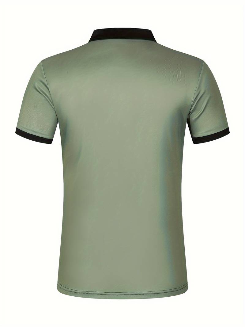 Polo homme à rayures – Chemise à manches courtes avec patte de boutonnage et col contrasté