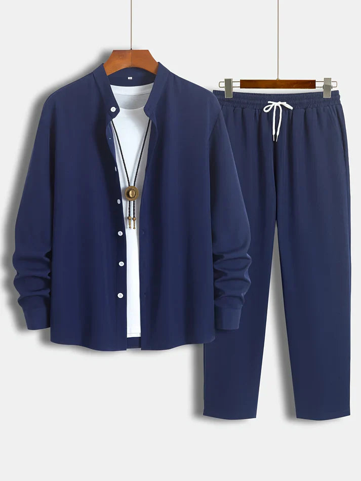 Lässiger Strick Rundhals Sweatshirt Und Jogger Trainingsanzug Für Herren | Perfekt für lässige Tage