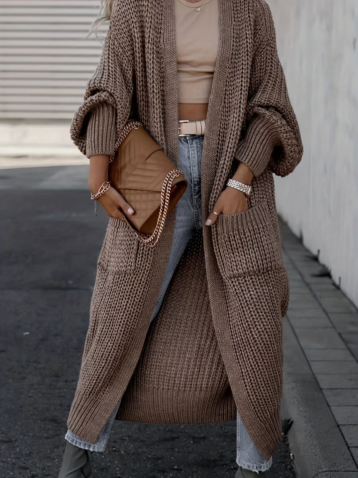Lässiger Strickcardigan aus Wolle mit Taschen für Damen | Perfekt für den Alltag