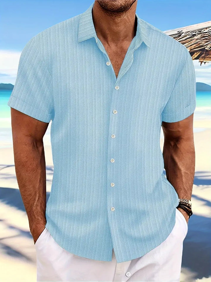 Herren Sommerhemd mit Knopfleiste – Kurzarm Freizeithemd mit Kragen für Urlaub, Strand & Alltag