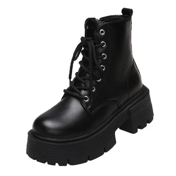 Casual Plateau Stiefeletten aus veganem Leder für Damen | Perfekt für Casual Tage