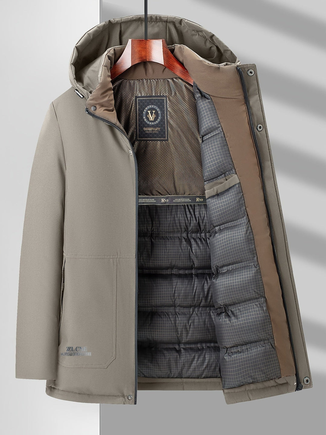 Veste d'hiver matelassée à capuche décontractée à manches longues avec fermeture éclair pour hommes | Parfaite pour les activités de plein air