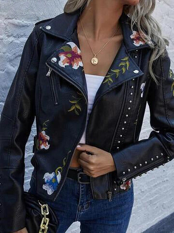 Quinn - bestickte Cropped Vintage-Jacke