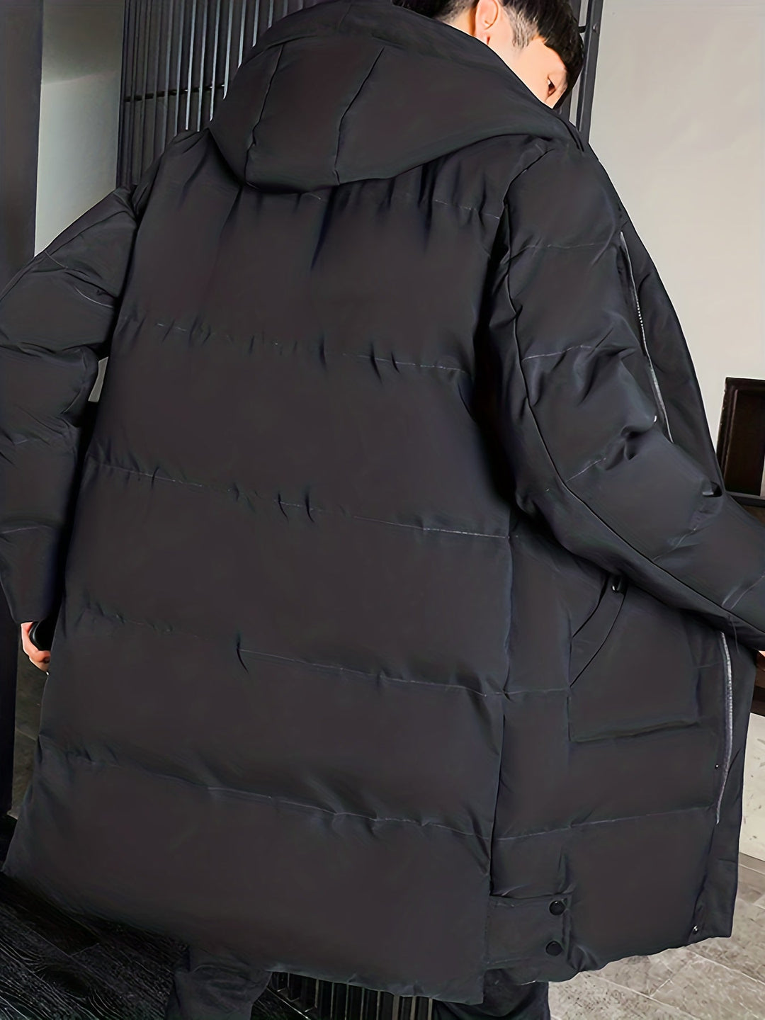 Manteau d'hiver à capuche mi-long chaud pour hommes | Parfait pour les activités de plein air