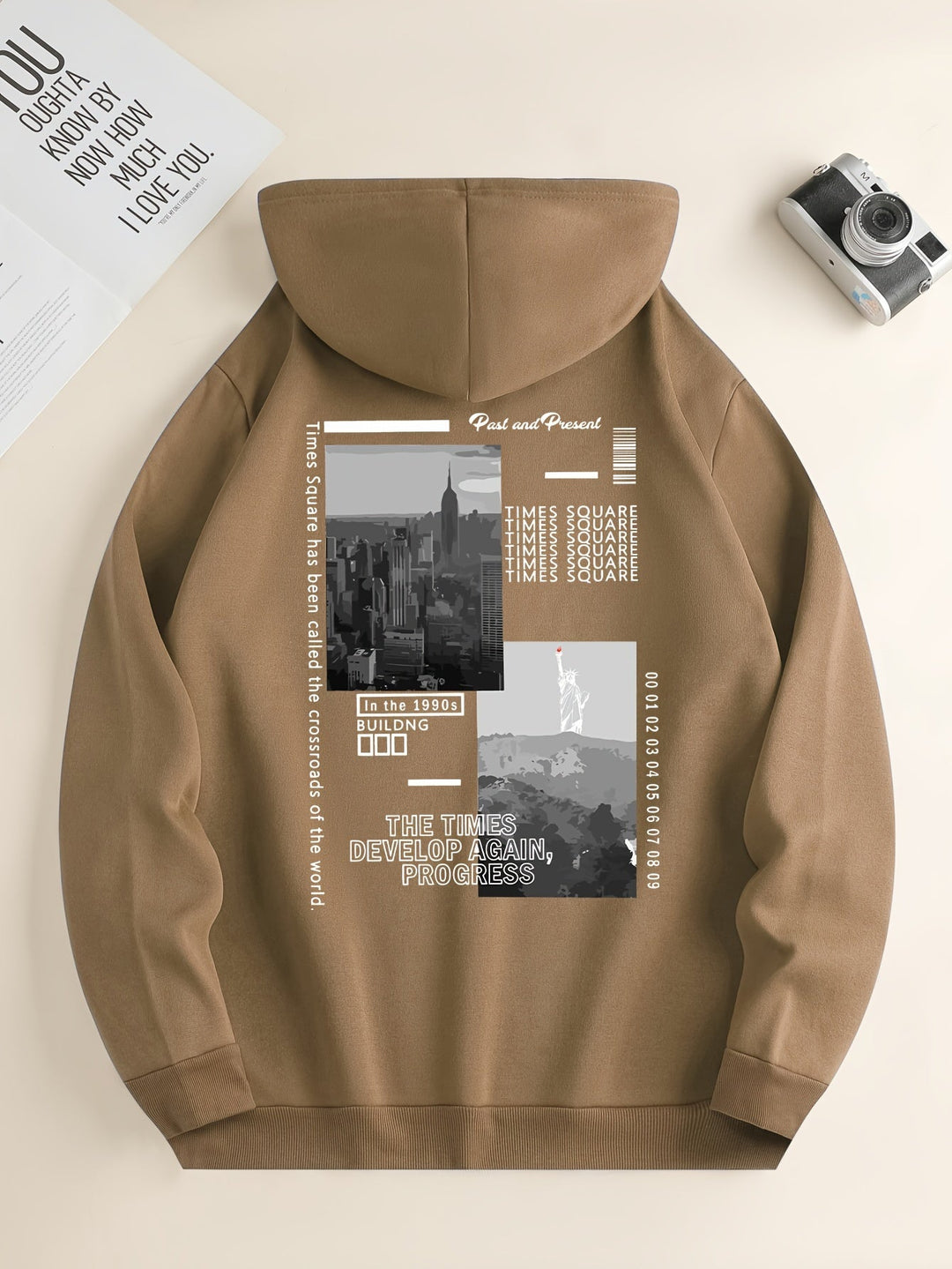 Pull élégant à capuche avec impression au dos pour femmes | Chic et idéal pour le printemps