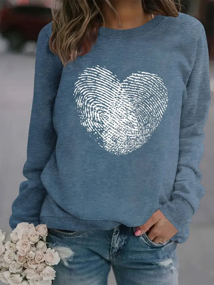 Maglione girocollo cuore con impronta digitale