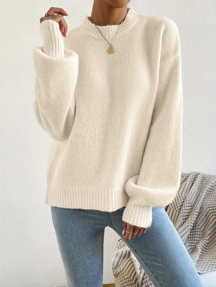 Pull en maille oversize douillet avec col rond – doux et stylé pour les jours froids
