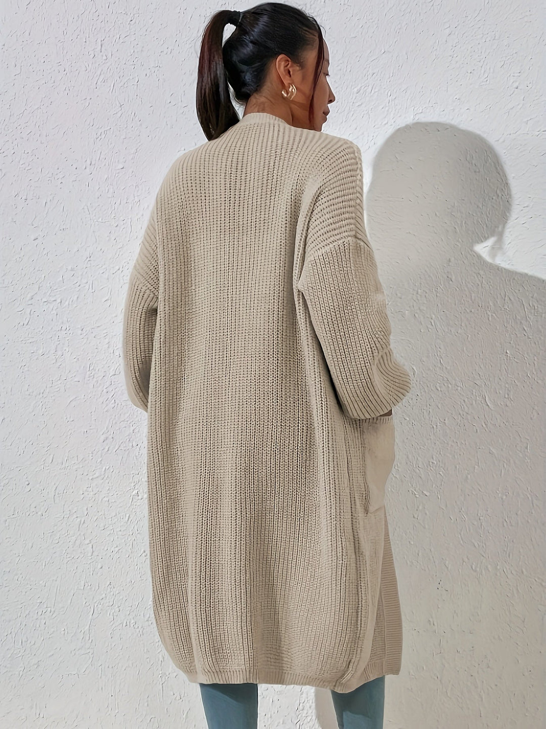 Cardigan en tricot pour femmes – coupe ouverte, long et confortable pour le quotidien et les loisirs