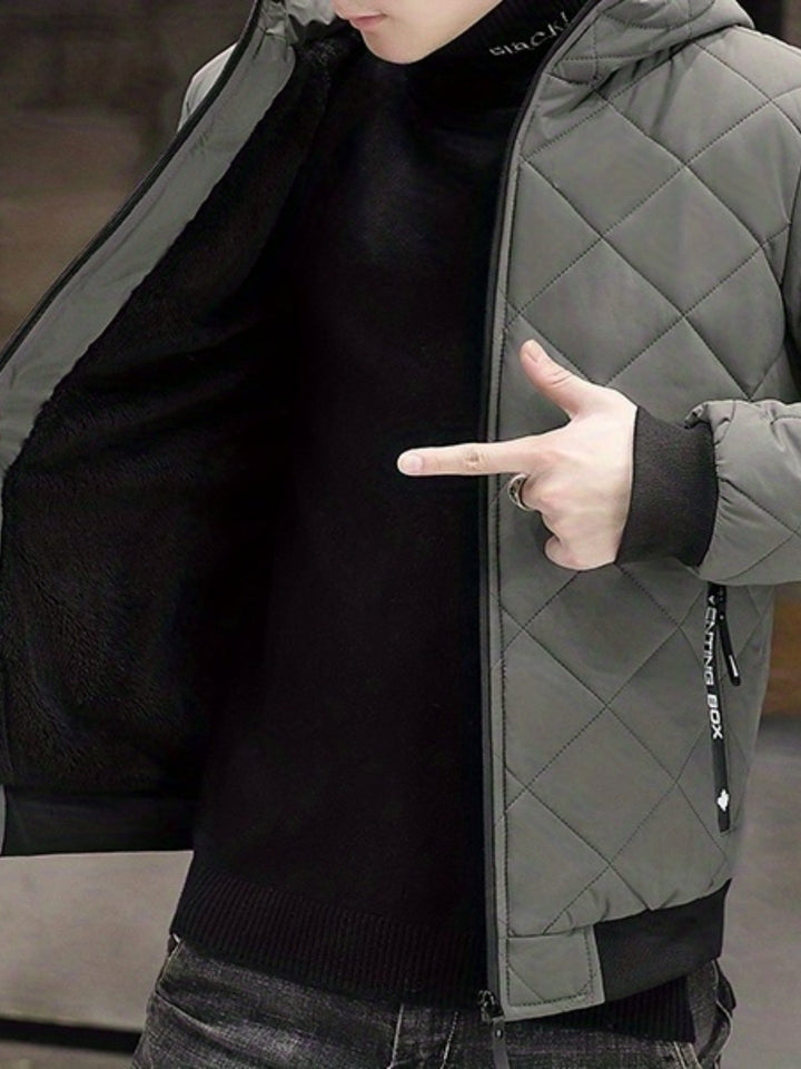 Casual Warme Plüsch Kapuzen Winterjacke Für Herren | Perfekt für Wintertage