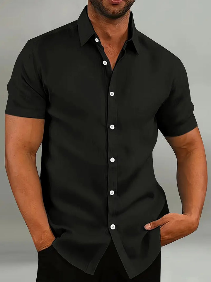 Kurzarm Herrenhemd mit Knopfleiste – Slim Fit Sommerhemd mit Kragen – Klassisches Freizeithemd für Alltag, Büro & Urlaub