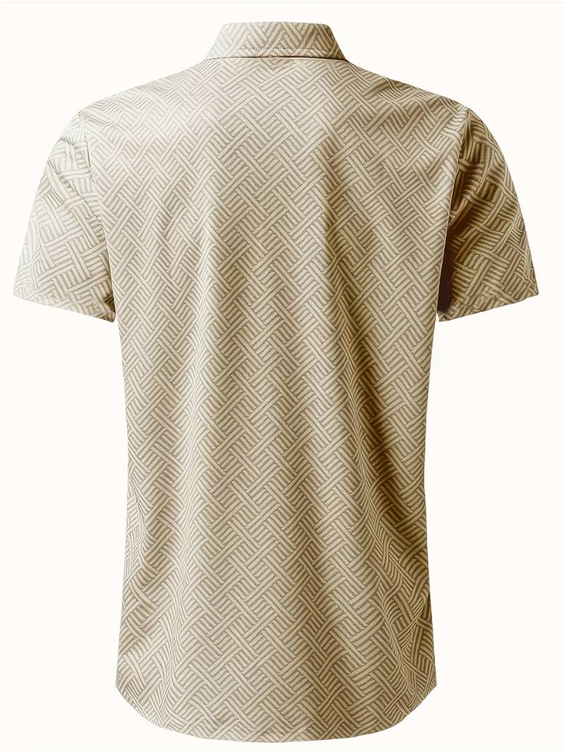 Herren Sommer Set mit Reißverschluss-Poloshirt & Shorts – Zweiteiliges Outfit mit Muster für Urlaub, Freizeit & Strand