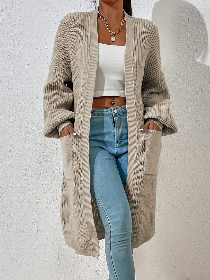 Cardigan en tricot pour femmes – coupe ouverte, long et confortable pour le quotidien et les loisirs