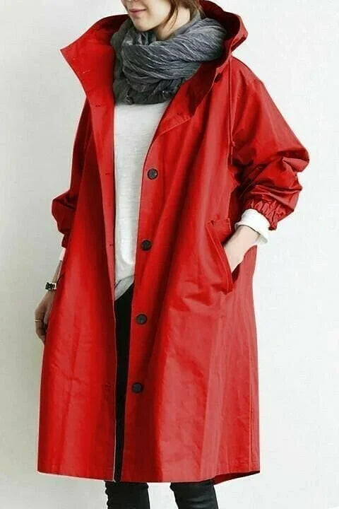 Veste coupe-vent imperméable à capuche surdimensionnée