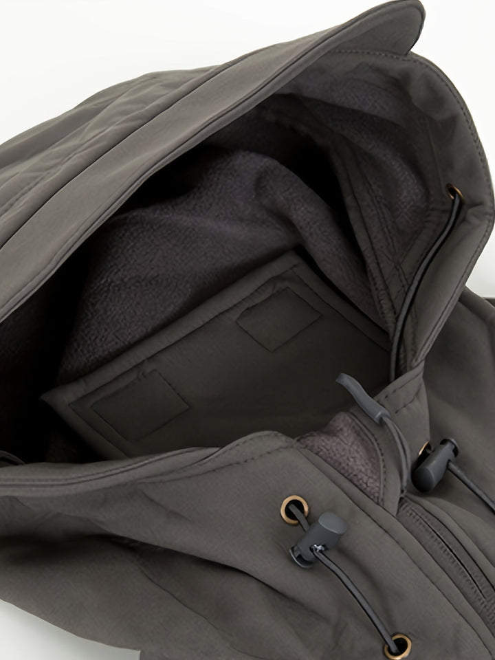Veste à capuche tactique en polaire softshell avec poches zippées pour hommes | Parfaite pour les activités de plein air