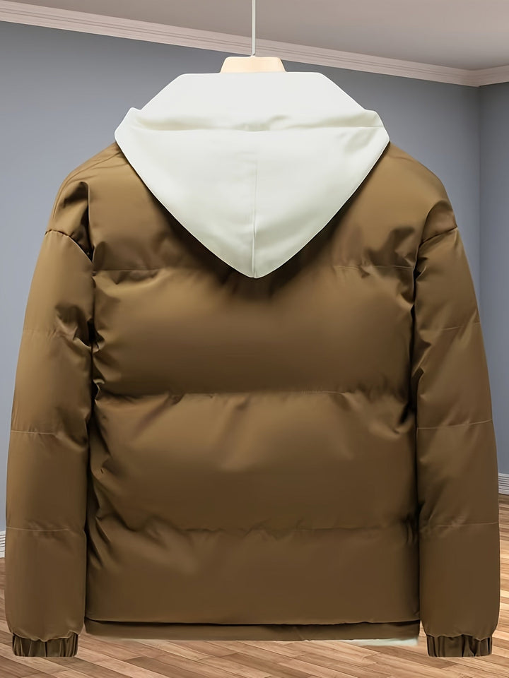 Veste d'hiver chaude épaissie mi-longue à fermeture éclair pour hommes | Parfaite pour les activités de plein air