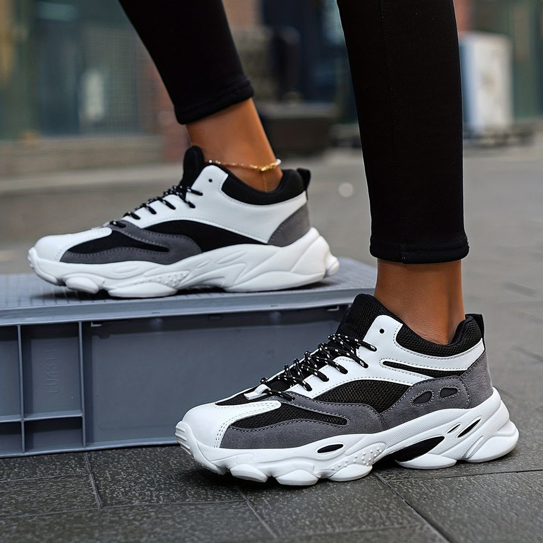 Stylische dicke Sohle mit Stoßdämpfung, Chunky-Sneaker für Damen | Perfekt für den Alltag