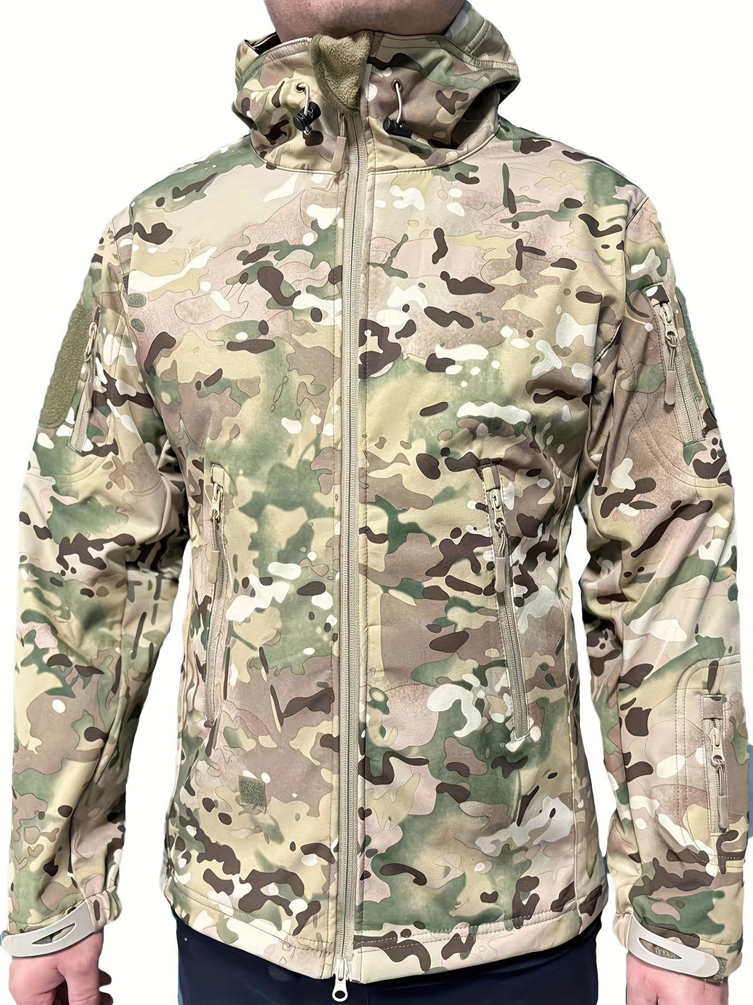 Veste de plein air tactique à capuche avec poches zippées sécurisées pour hommes | Parfait pour les activités de plein air
